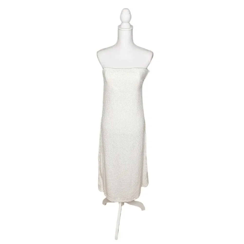 NWT Anthro Forever That Girl Strapless Slim Cream White Midi Dress Sequin Column - Picture 5 of 15